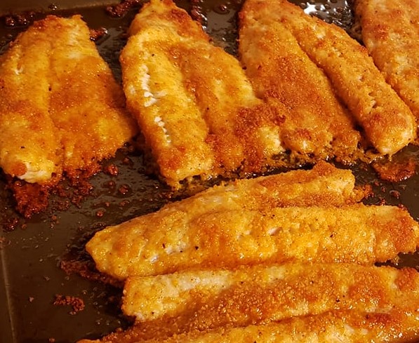 Parmesan crusted walleye