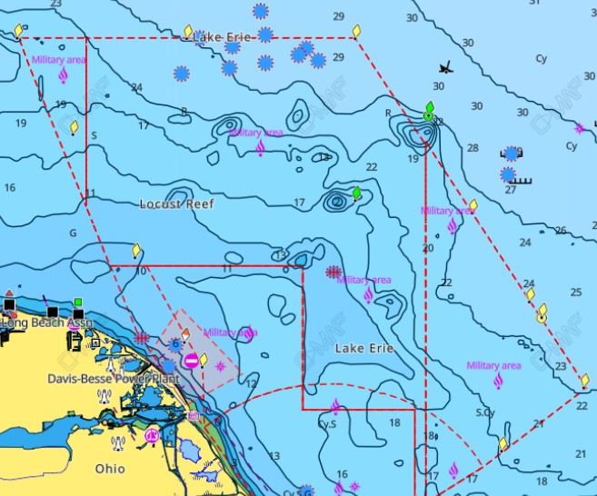 lake erie reef map